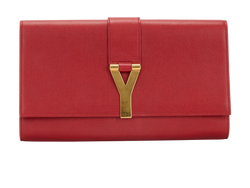 Ligne Y Clutch, Leather, Red, MII, 2*
